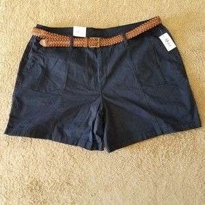 Style & Co Mid Rise Belted Cargo Shorts Plus 24W